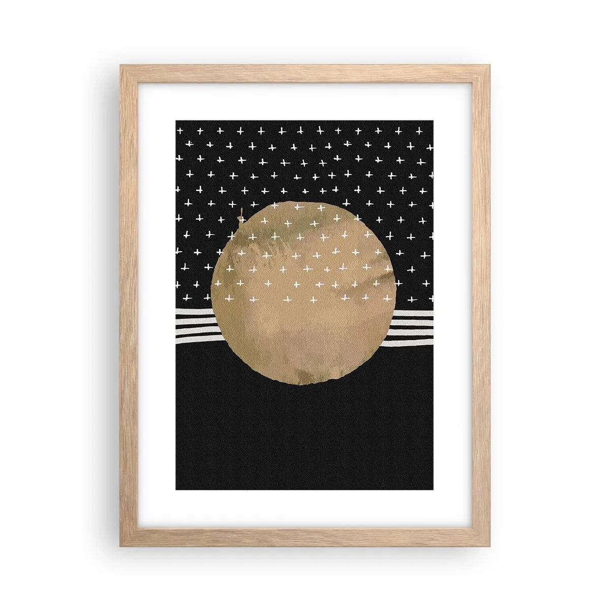 Poster in light oak frame - Composition: Flag of Galaxy - 30x40 cm