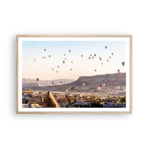 Poster in light oak frame - Like Ships in the Sky - 91x61 cm