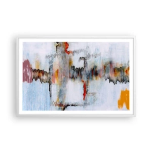 Poster in white frmae - With a Stick on Water - 91x61 cm