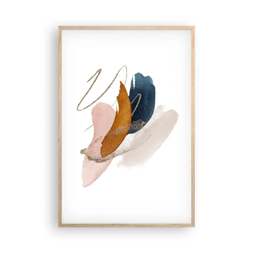 Poster in light oak frame - Composition with Wings - 61x91 cm