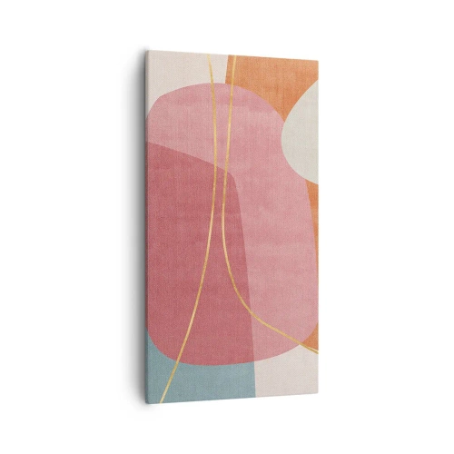 Canvas picture - Pastel Composition with a Golden Note - 55x100 cm