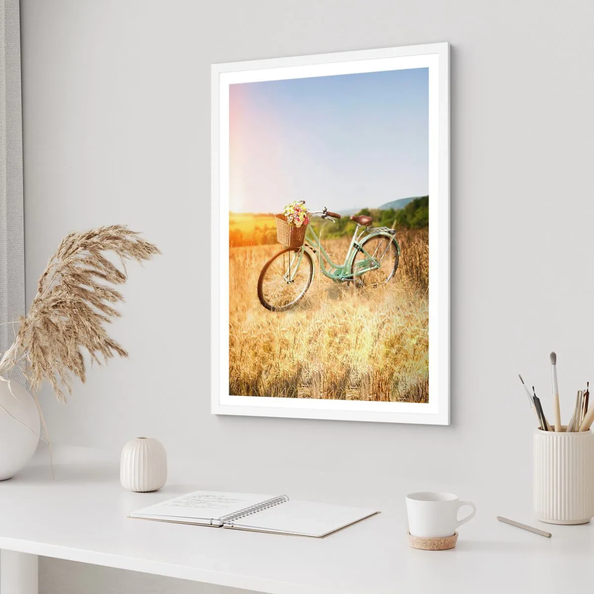 Poster in white frmae - I will Stay Here for a While - 40x50 cm