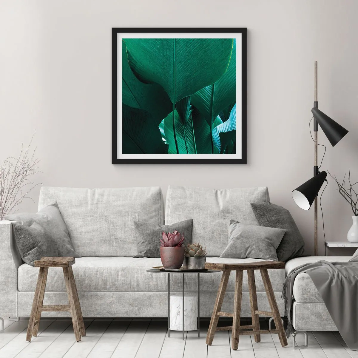 Poster in black frame - Turned towards Light - 60x60 cm