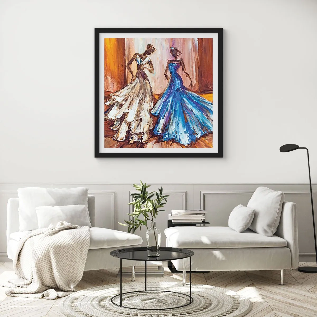 Poster in black frame - Charming Duo - 60x60 cm