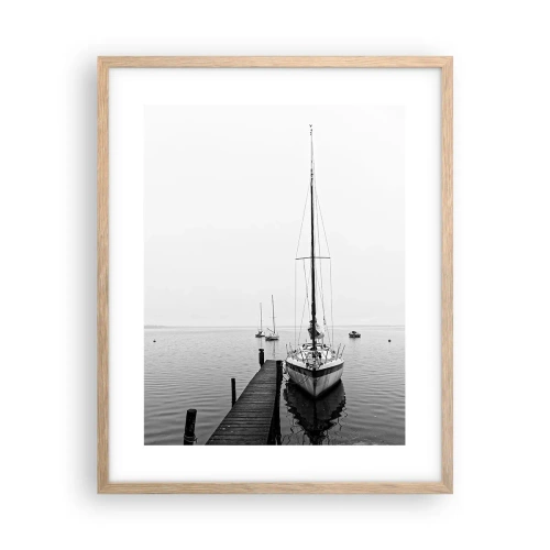 Poster in light oak frame - Ready to Sail away - 40x50 cm