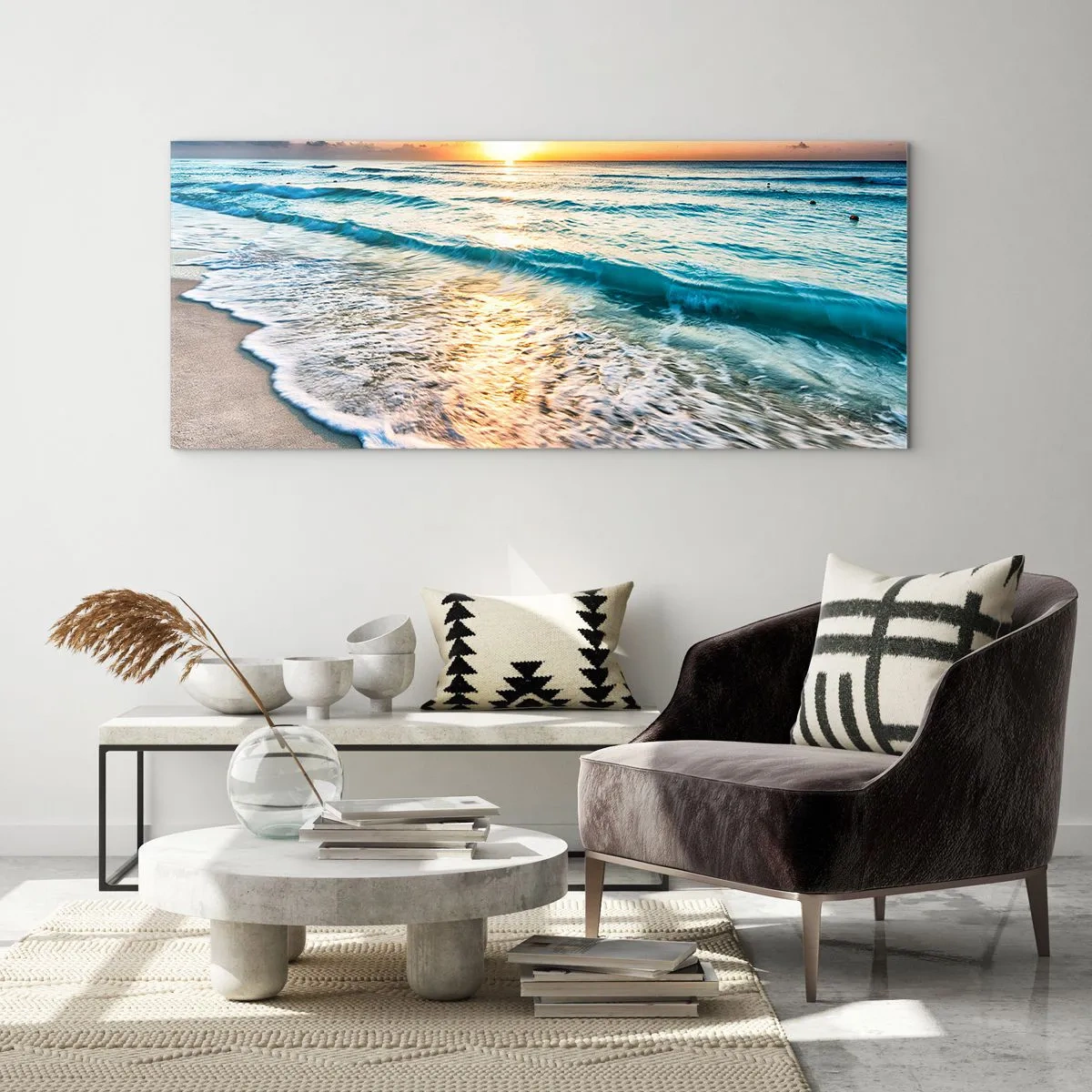 Glass picture - Sunset View - 90x30 cm