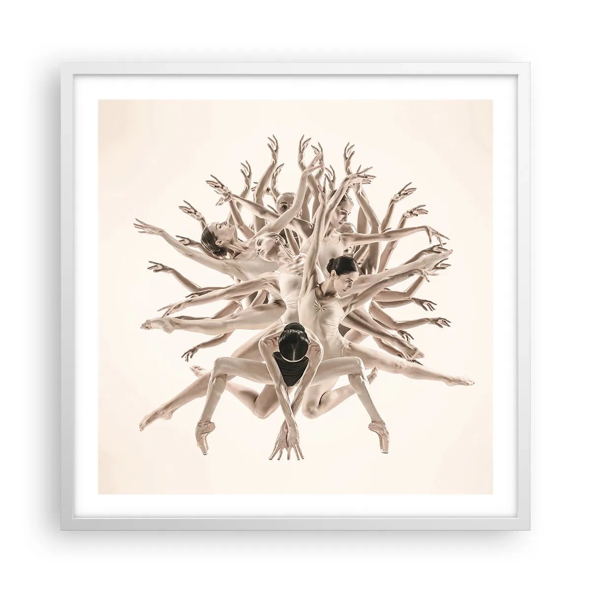 Poster in white frmae - Dance in Bloom - 60x60 cm