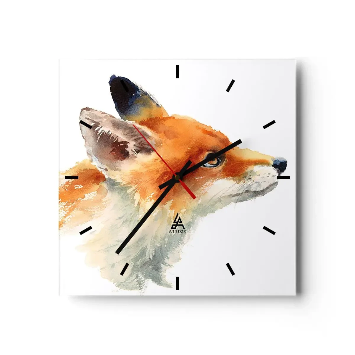 Wall clock - Clock on glass - Never Too Careful - 30x30 cm