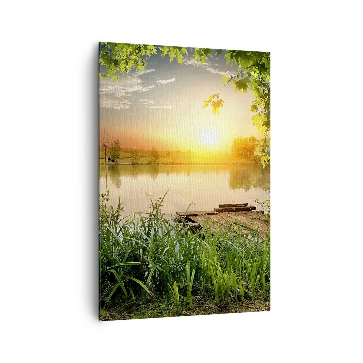 Canvas picture - Landscape in a Green Frame - 70x100 cm
