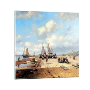 Glass picture - After a Successful Catch - 30x30 cm