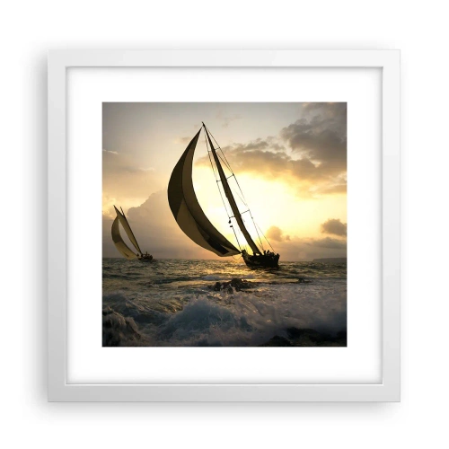 Poster in white frmae - With and against the Wind - 30x30 cm