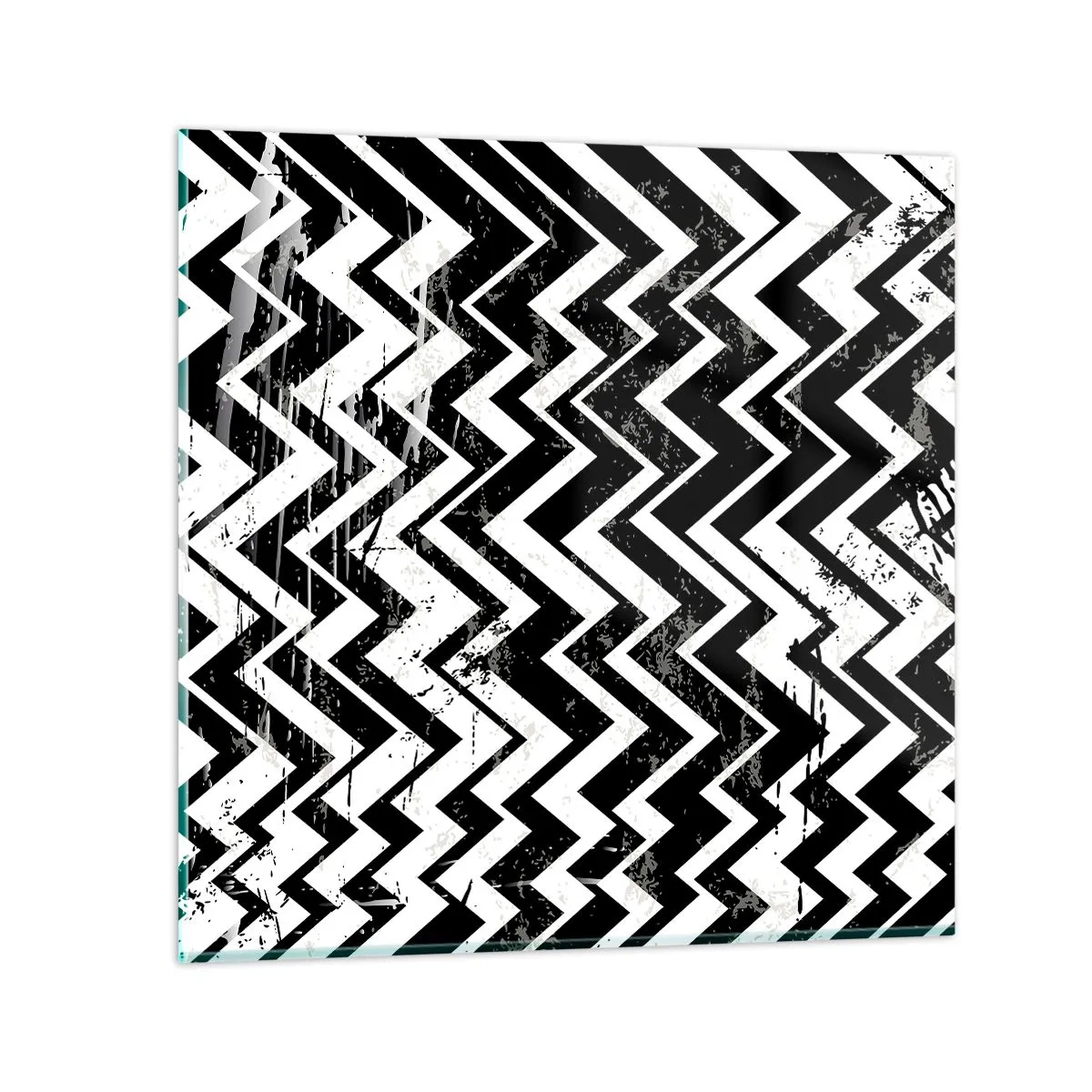 Glass picture - Zig-White Zag-Black - 30x30 cm