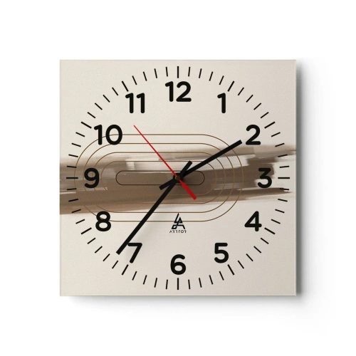 Wall clock - Clock on glass - Blast of Grey - 30x30 cm
