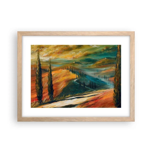 Poster in light oak frame - Tuscan Landscape - 40x30 cm