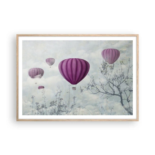 Poster in light oak frame - Like Ships in the Sky - 100x70 cm