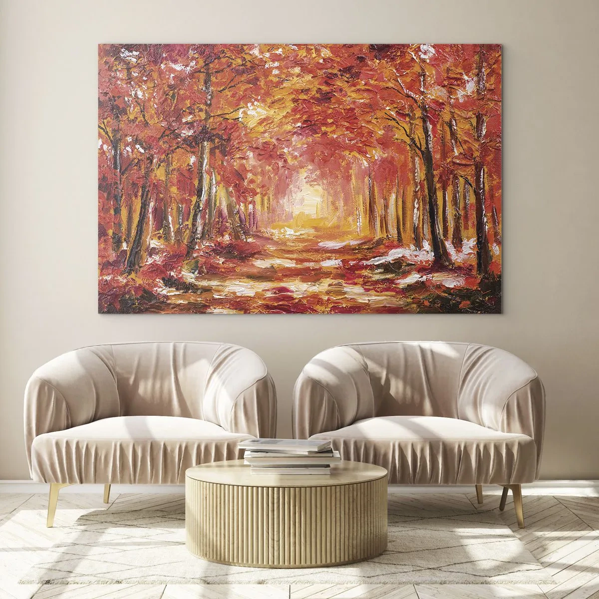Glass picture - Copper Forest - 100x70 cm