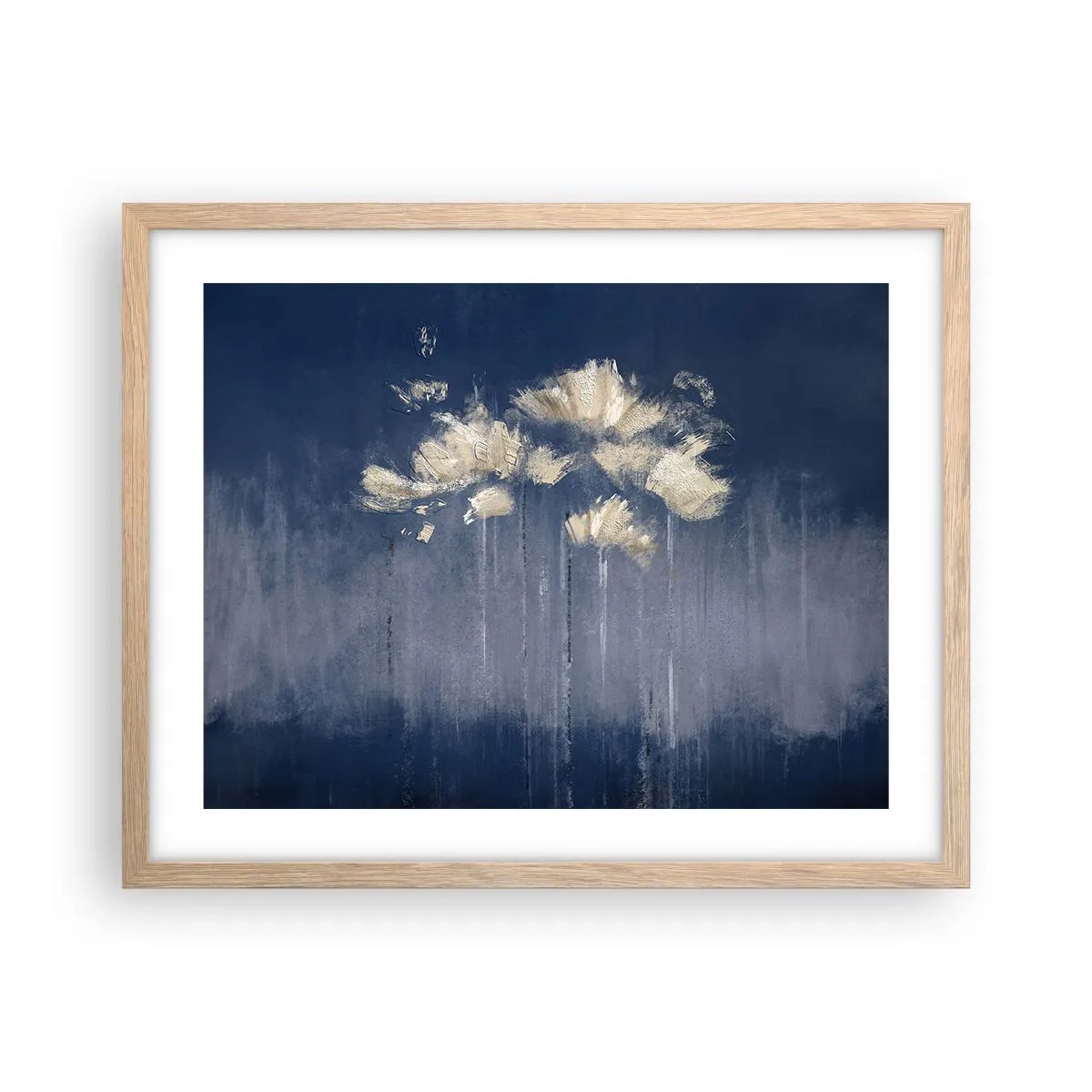 Poster in light oak frame - Like Flakes in the Wind - 50x40 cm