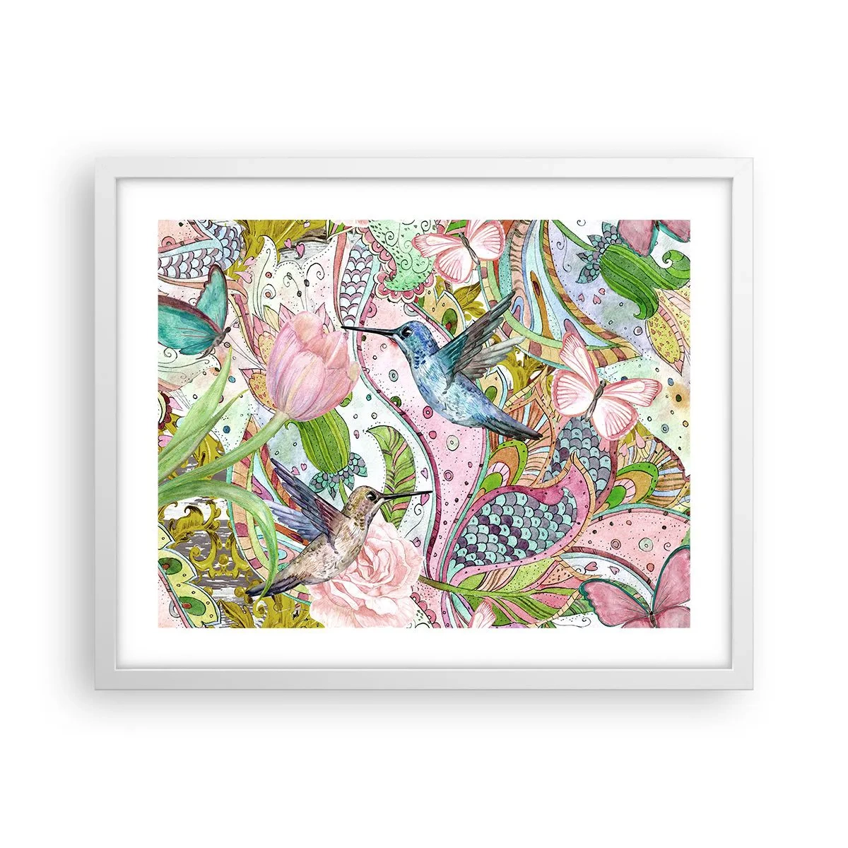 Poster in white frmae - Entwined in the Vines - 50x40 cm