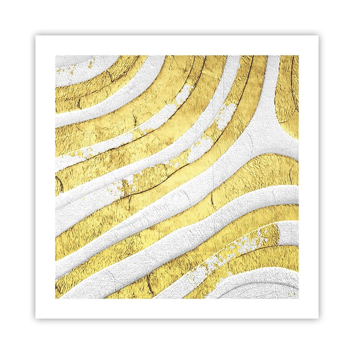 Poster - Composition in White and Gold - 50x50 cm