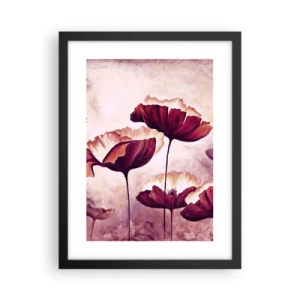 Poster in black frame - Red and White Flake - 30x40 cm