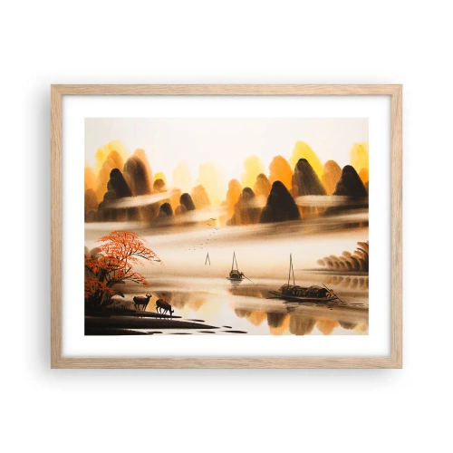 Poster in light oak frame - Further than Far East - 50x40 cm