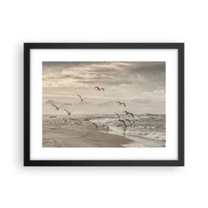 Poster in black frame - Sound of the Sea, Singing of the Birds - 40x30 cm