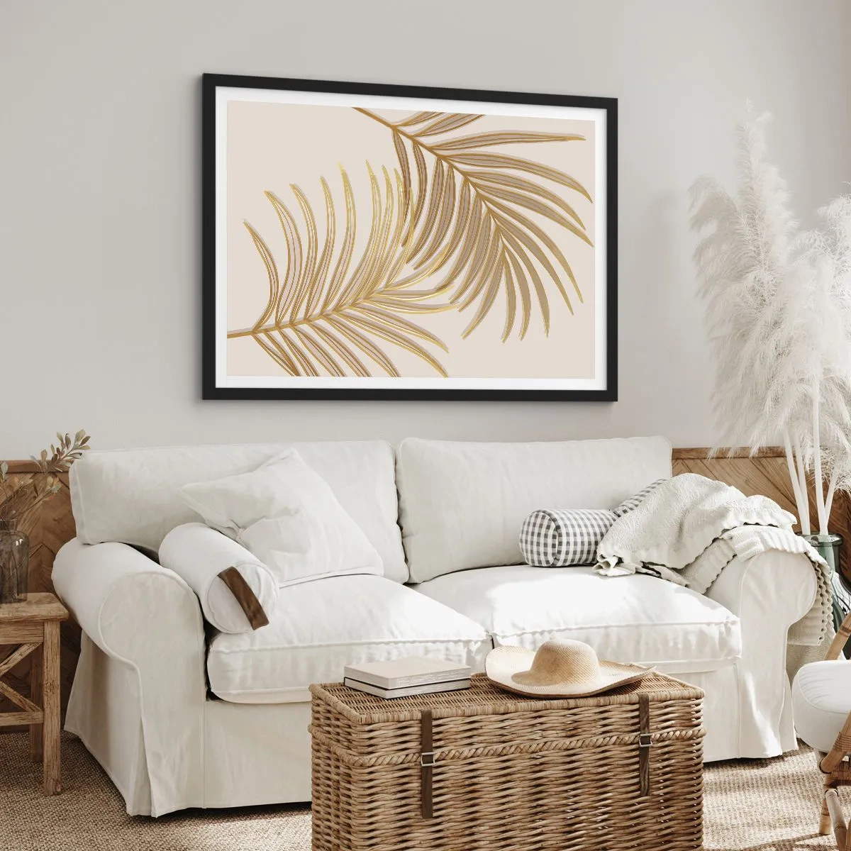 Poster in black frame - Golden Palm! - 100x70 cm