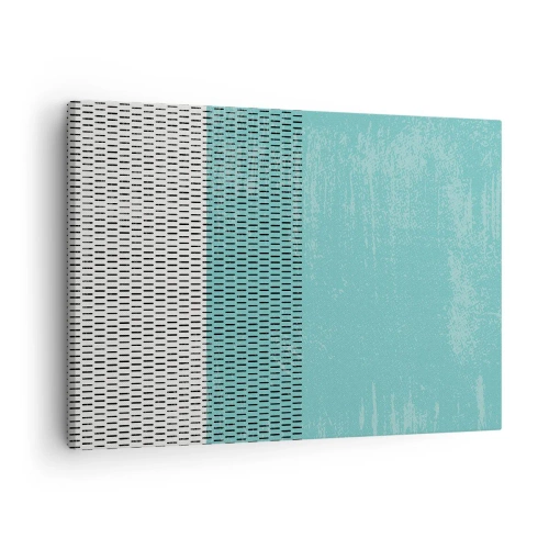 Canvas picture - Geometric composition with turquoise and lines - 70x50cm - Balanced Composition - Modern wall decoration for the living room and bedroom ARTTOR