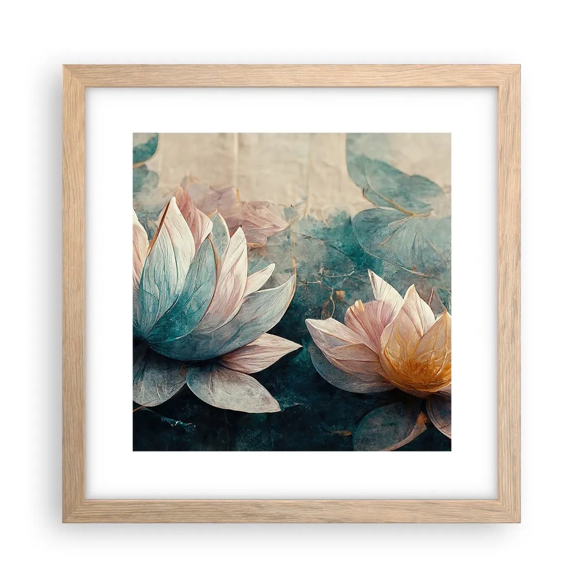 Poster in light oak frame - Stars of the Lake - 30x30 cm