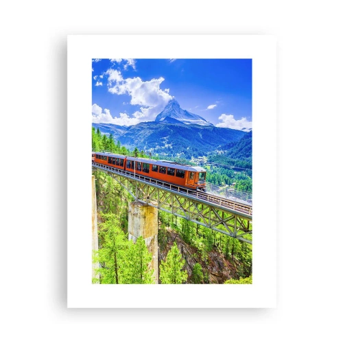 Poster - Train Through the Alps - 30x40 cm