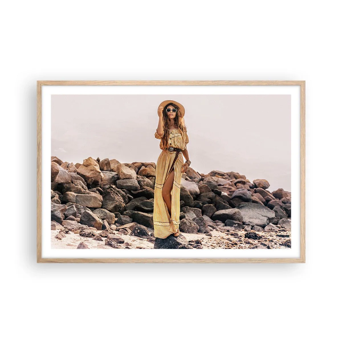 Poster in light oak frame - The Magic of Stones - 91x61 cm