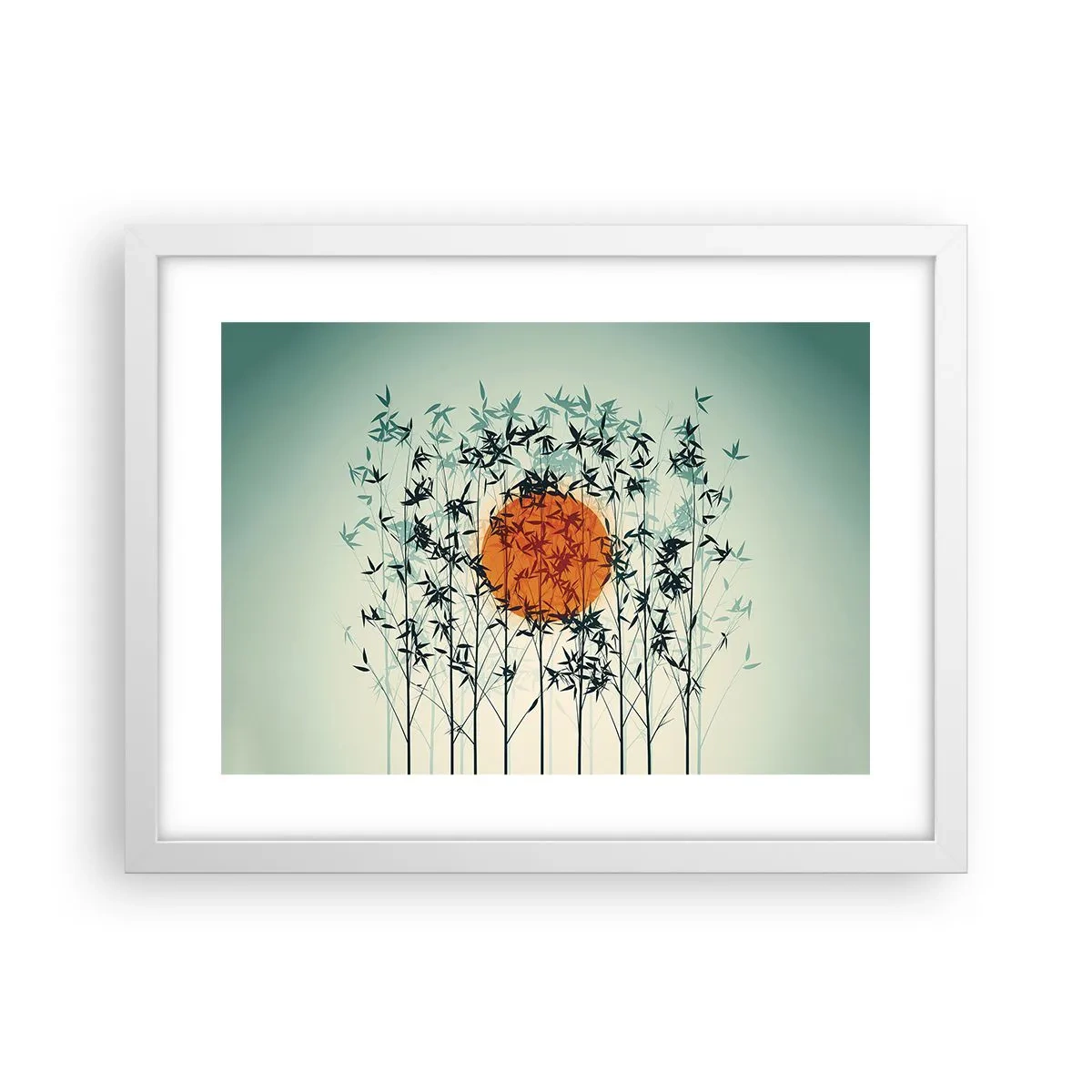 Poster in white frmae - Japanese Sun - 40x30 cm