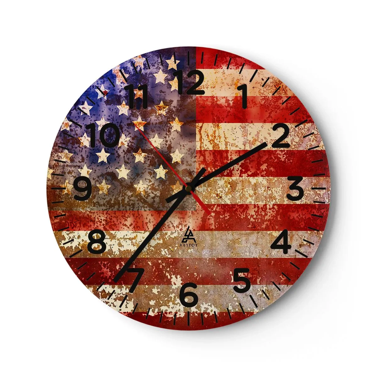 Wall clock - Clock on glass - Glory Does Not Pass - 30x30 cm