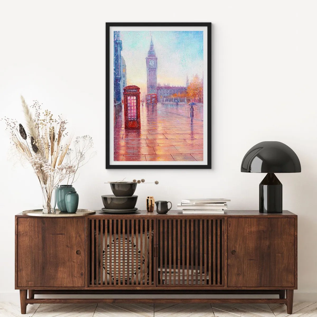 Poster in black frame - London Autumn Day - 30x40 cm