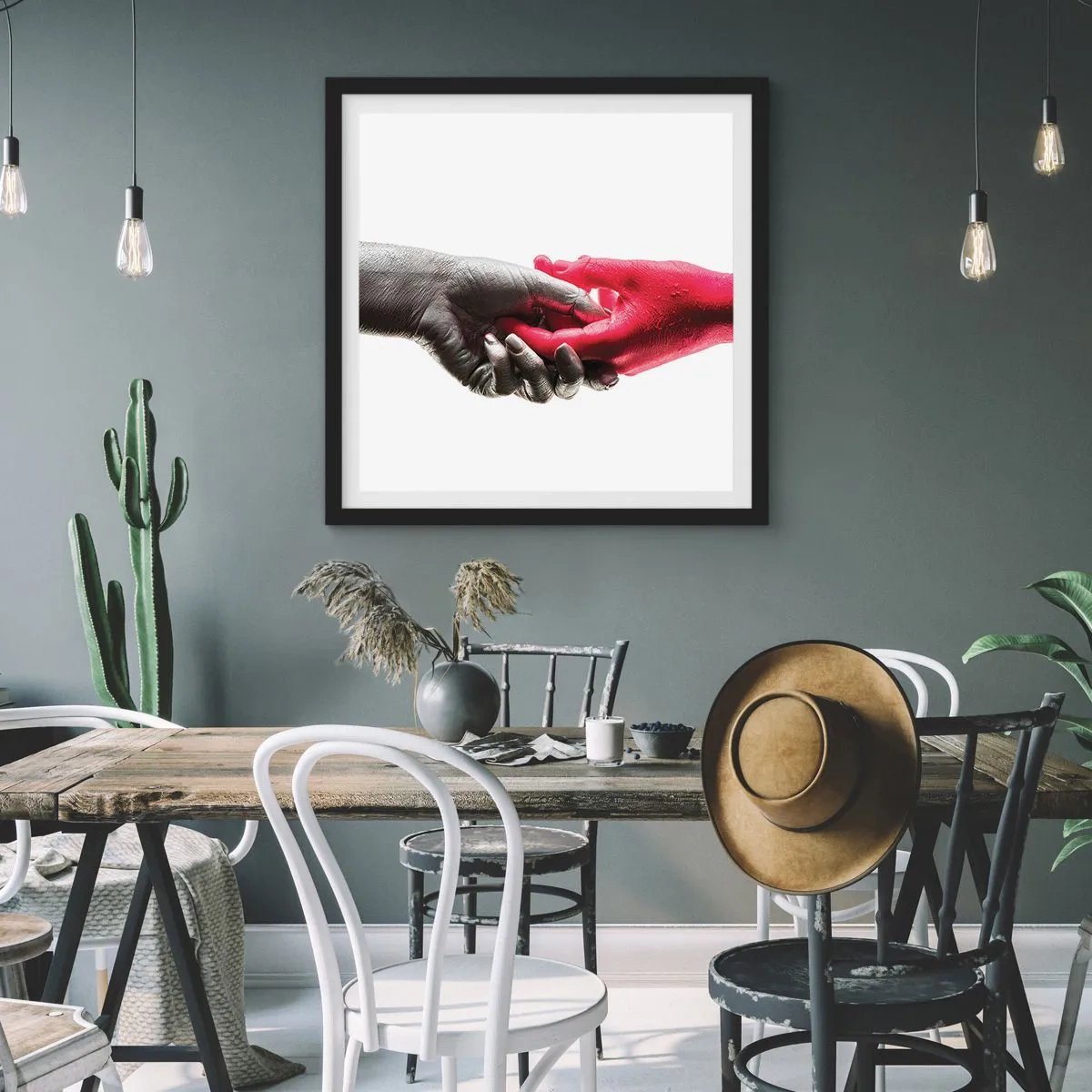 Poster in black frame - Together, although Different - 40x40 cm