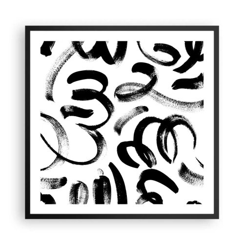 Poster in black frame - Black on White - 60x60 cm