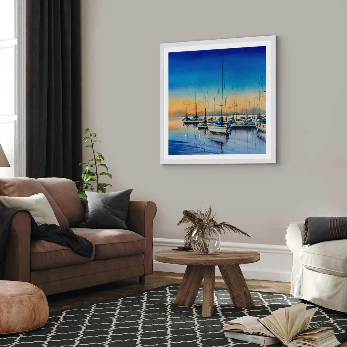 Poster in white frmae - The End of a Good Day - 40x40 cm