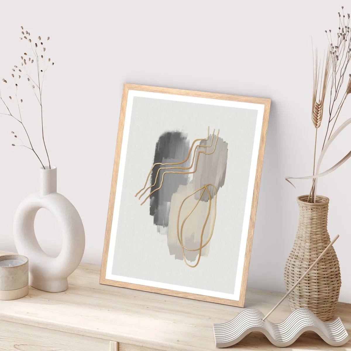 Poster in light oak frame - Persistance and Movement - 30x40 cm