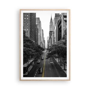 Poster in light oak frame - Morning in New York - 70x100 cm