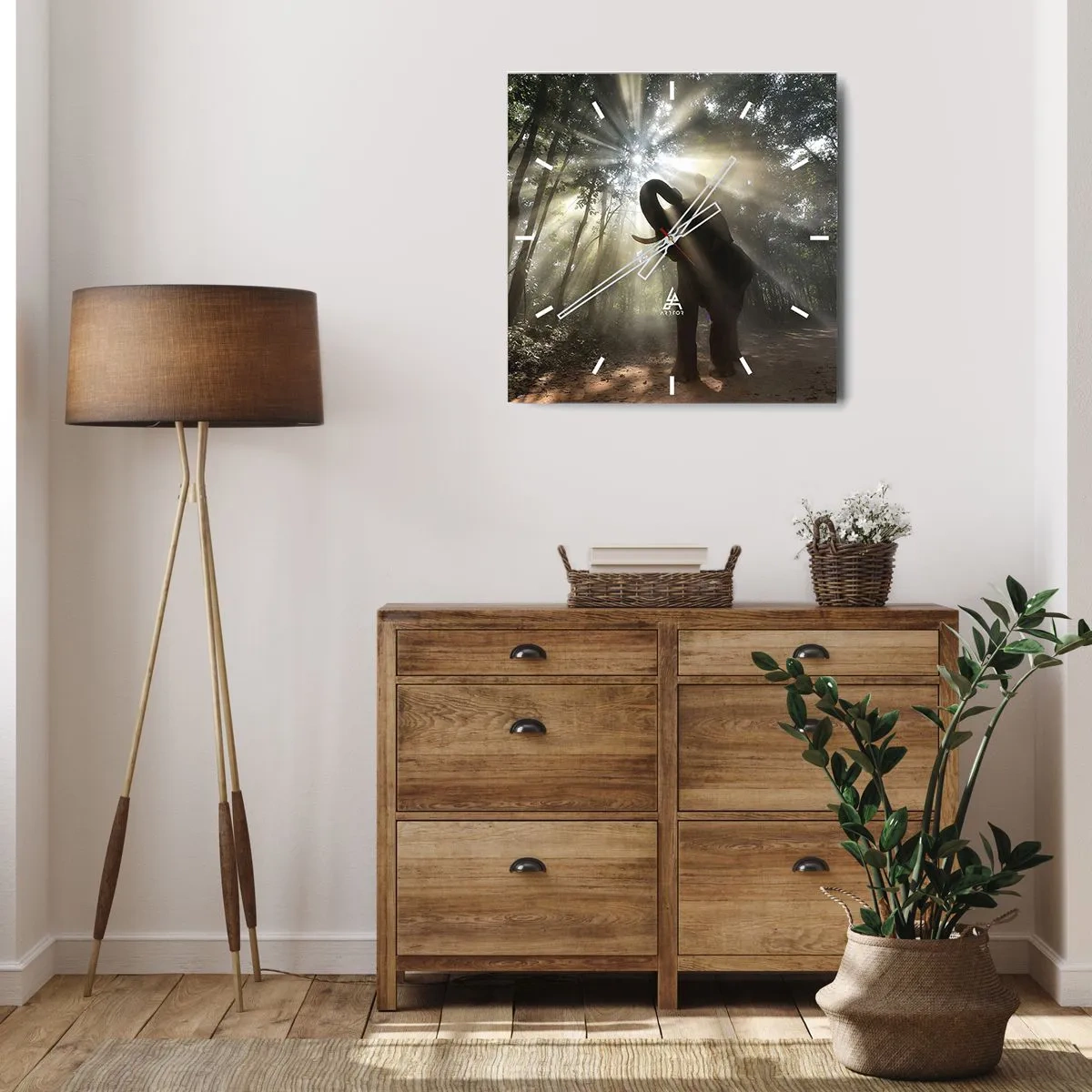 Wall clock - Clock on glass - Under a Lucky Star - 40x40 cm