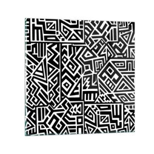 Glass picture - Precolumbian Composition - 70x70 cm