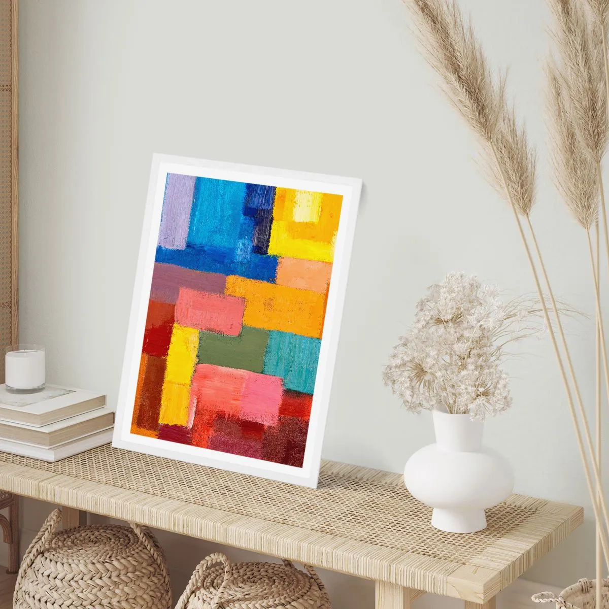 Poster in white frmae - Each Different, All Colourful - 61x91 cm