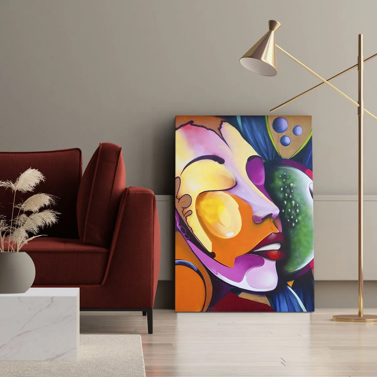 Canvas picture - Touching with a Colour - 55x100 cm