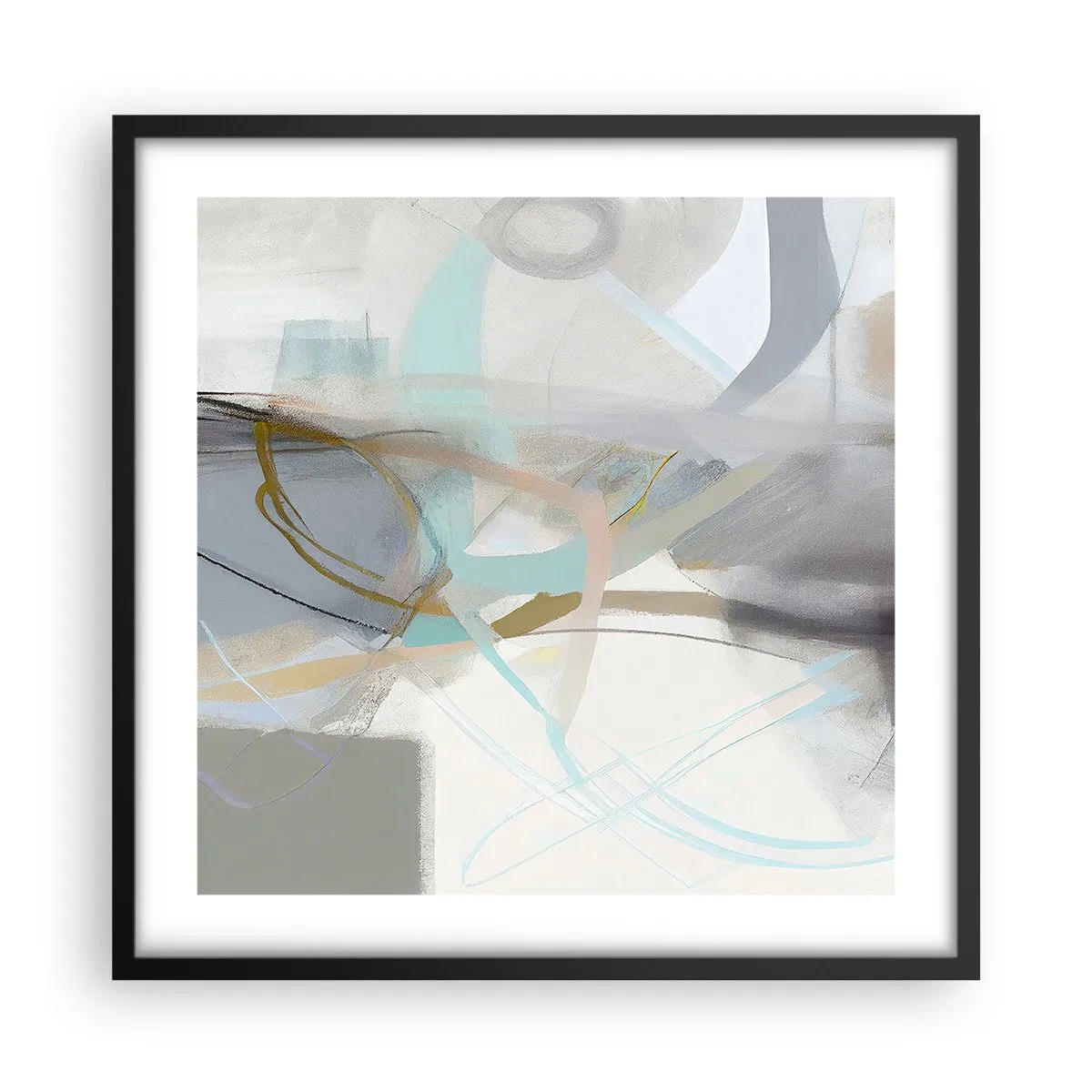 Poster in black frame - Foggy Abstract - 50x50 cm