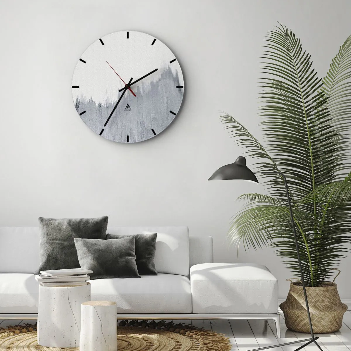 Wall clock - Clock on glass - Mysterious Writing - 30x30 cm