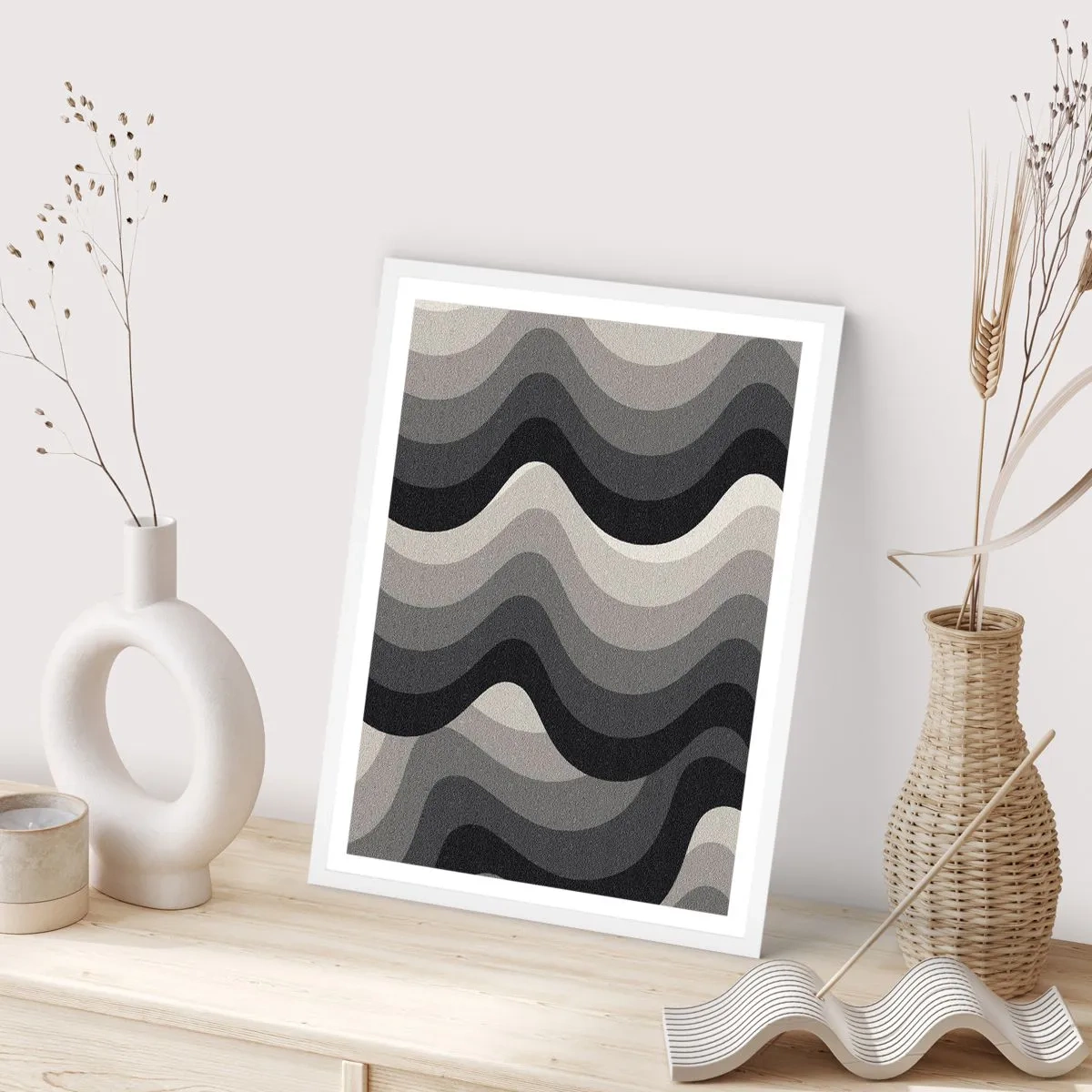 Poster in white frmae - Wave after Wave - 50x70 cm