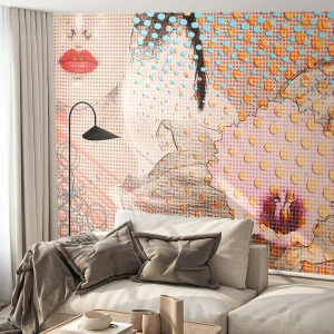 Self-Adhesive Photo Wallpaper Deluxe Sticker - Comic Heroine - Abstraction, Woman's Face, Piece - 300x210 cm