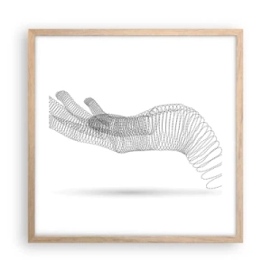 Poster in light oak frame - Springy Palm - 50x50 cm