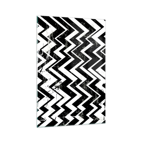 Glass picture - Zig-White Zag-Black - 70x100 cm