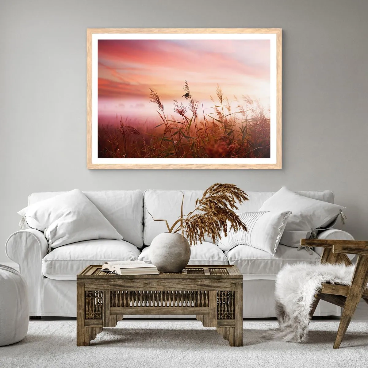 Poster in light oak frame - Blowing in the Wind - 50x40 cm